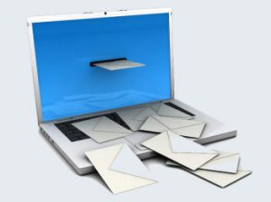 letters coming from a computer